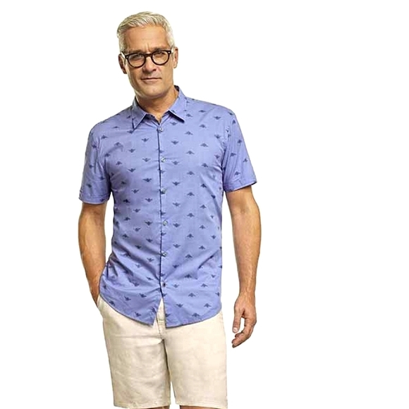 John Varvatos Other - John Varvatos SHORT SLEEVE SPORT Blue  SHIRT BEE print